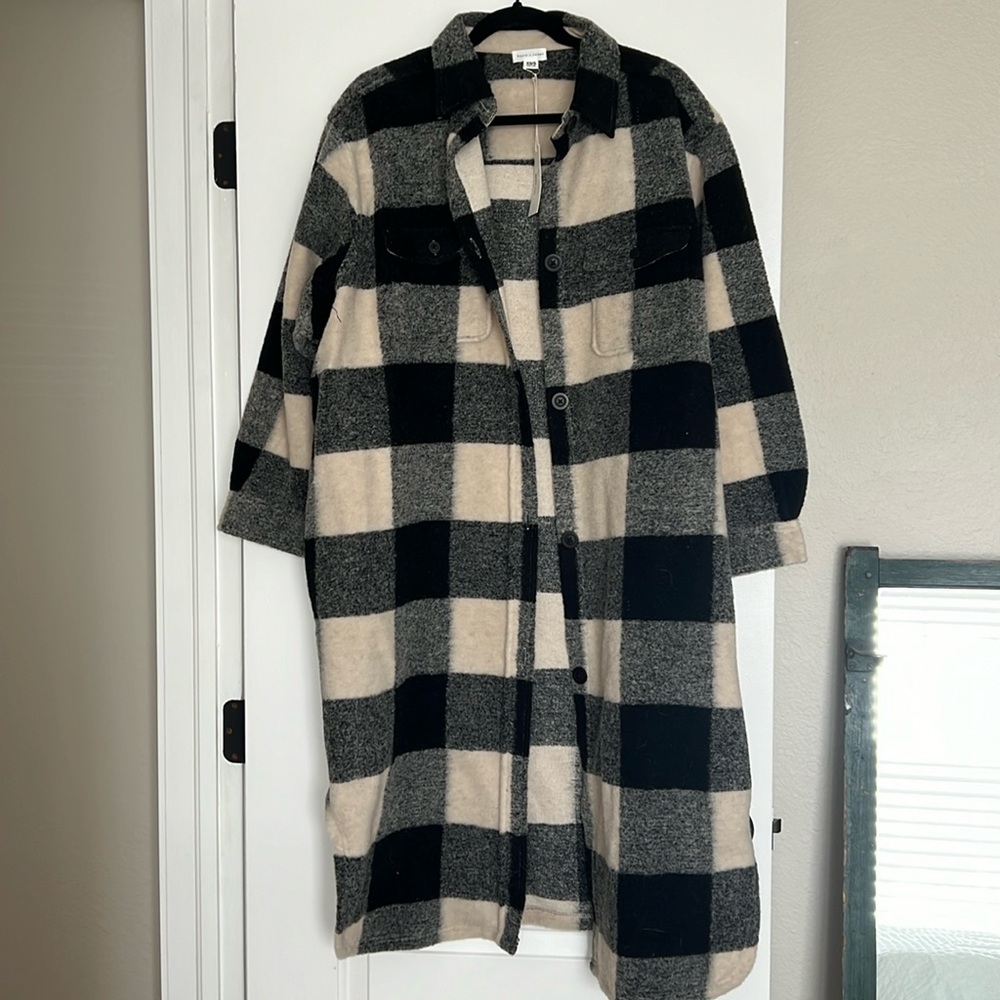 Long Plaid Coat